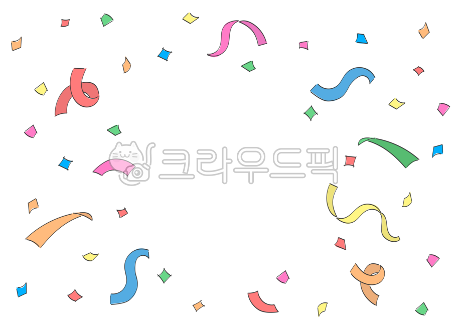 콘페티,컨페티,confetti,프레임,테두리,축하,생일,파티,축제,색종이,리본,알록달록,꽃가루,손그림,일러스트,다꾸,꾸미기,스티커,png
