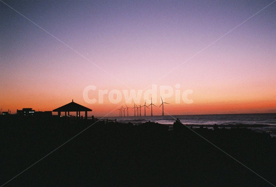 조명,sunset,일몰,수평선,하늘,필름사진,감성사진