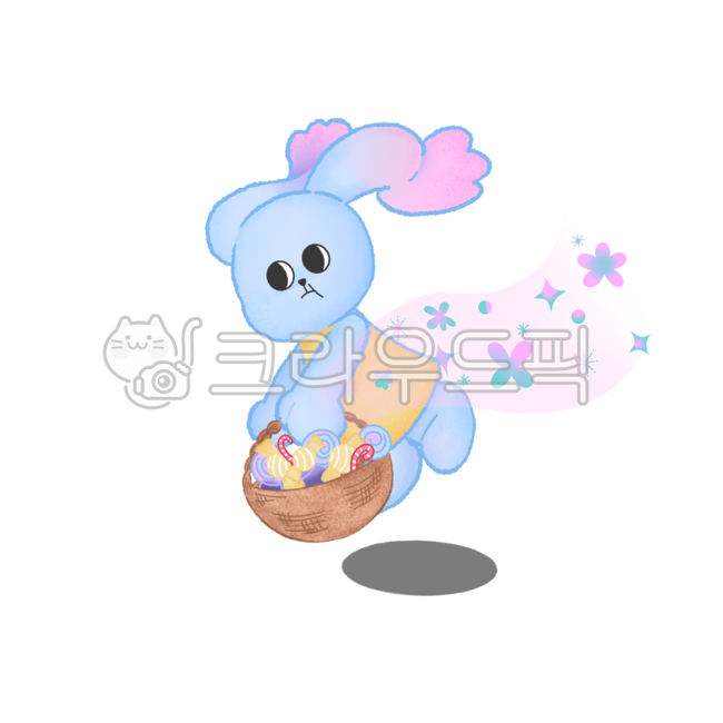 손그림,그림,png,일러스트,토끼,귀여움,꾸미기,동물,디자인,바구니,사탕