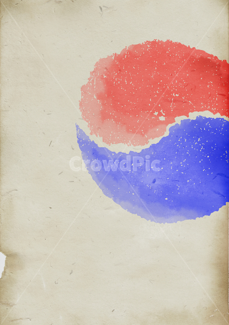태극기,korea,태극문양,태극,한국,빨강,파랑,한지,붓,물감,번지다,심볼,한국문화,태극무늬,대한민국,삼일절,현충일,개천절,제헌절,광복절,우리나라,한국전통,한국문화,korean traditional,korean culture,그래픽,일러스트레이션,graphic,illustration