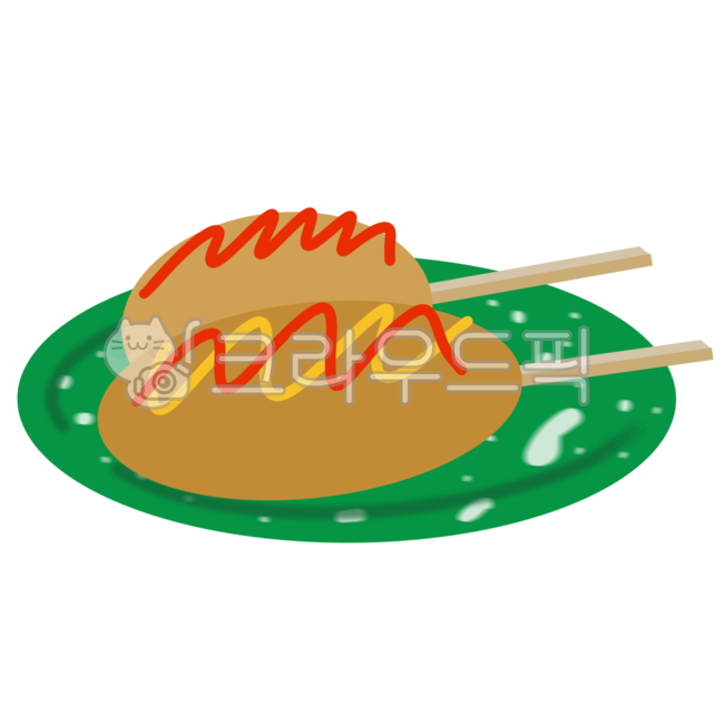 핫도그,간식,음식,디저트,길거리음식,케찹,머스타드,분식,꼬치,접시핫도그일러스트
