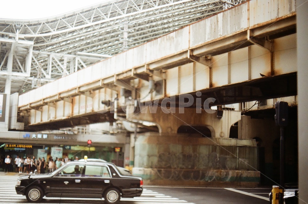 일본,자동차,굴다리,필름,필름카메라,차,car,도로