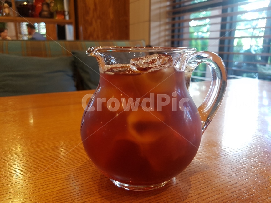 커피,아메리카노,아이스,얼음,유리잔,항아리모양,유리컵