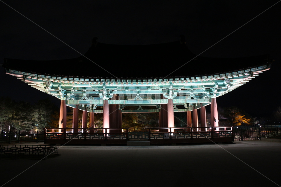 경주,신라,처마,야경,기와,보문단지,보문,기둥
