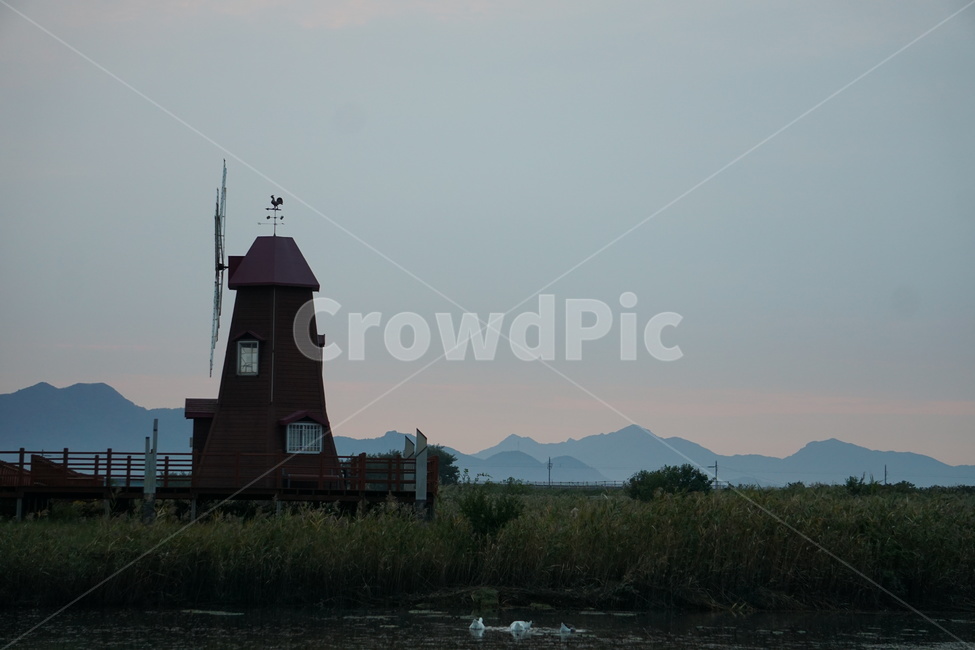 새벽,일출,공원,풍차,하늘,수변공원,자연,풍경,nature,landscape