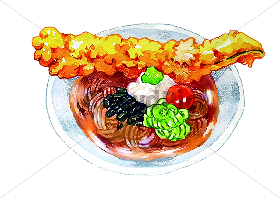 음식,메밀국수,수채화,그림,일러스트,튀김,food,식당,일식,요리,메밀,국수,소바,일식,일본음식,일본요리,Japanese food,Japanese dishes,Japanese meal,Japanese cook,그래픽,일러스트레이션,graphic,illustration