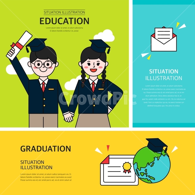 학생,구름,학사모,졸업장,봉투,지구,교육,교육,학교,공부,education,learning,study,school,그래픽,일러스트레이션,graphic,illustration