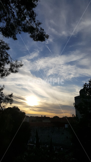 sunlight,햇빛,nature,자연,light,빛,flare,플레어,outdoors,하늘,sky,일몰,sunset