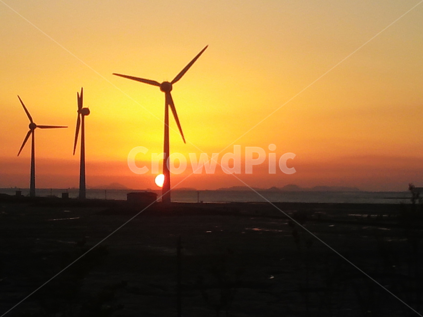 노을,풍차,바다,풍경,가을,모터,기계,motor,에너지산업,energy industry