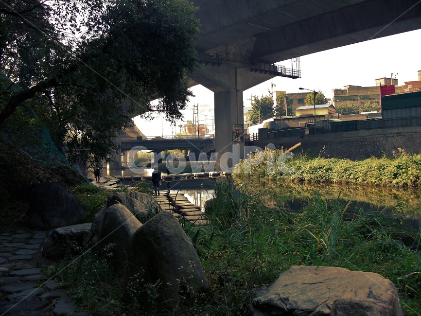 가을,가을빛,교각,물,개천,홍제천,산책,autumn,stream,bridge,홍연교,서대문구,햇빛,내부순환로,징검다리