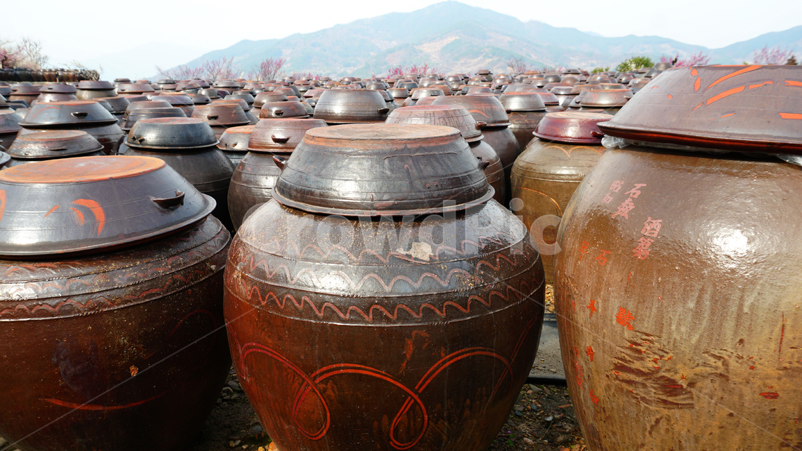 장독대,한국,장독,전통적인,전통,도자기