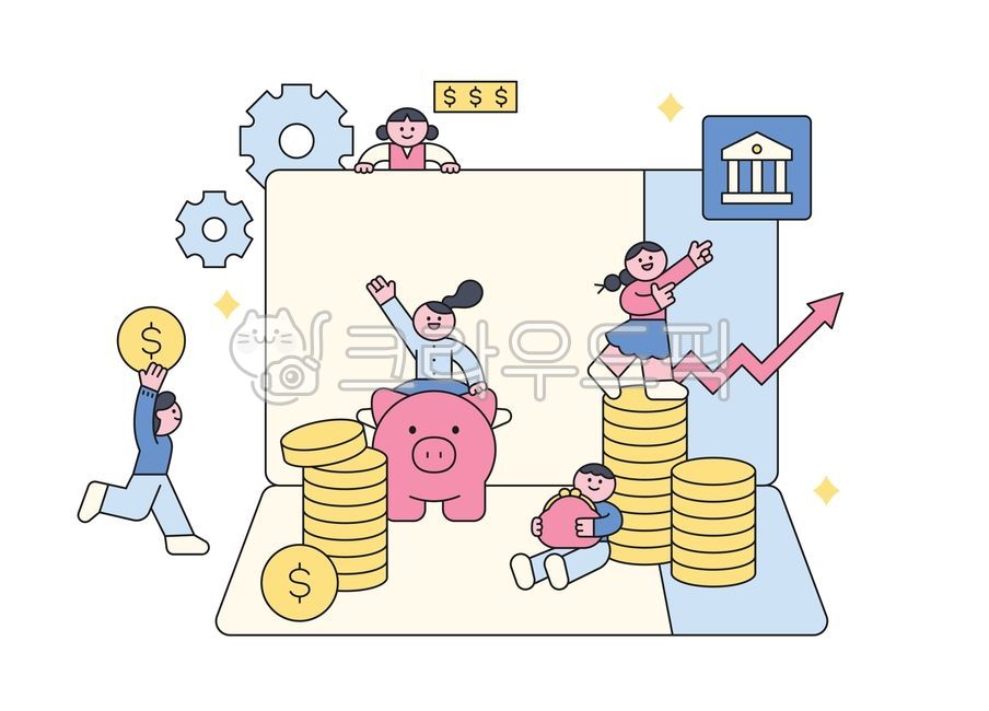 outline,cute,simple,simple illustration,finance,economy,capital,money,banking,asset,household account,profit,piggy bank,stack,coin,bank,small and cute,huge,large,collect,savings,deposit,template,concept,background,composition,banner,poster