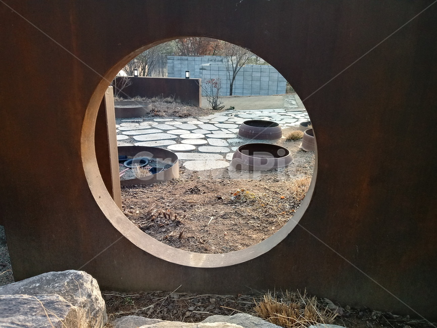 구멍,가마솥,잔디,야외,outdoor,정원