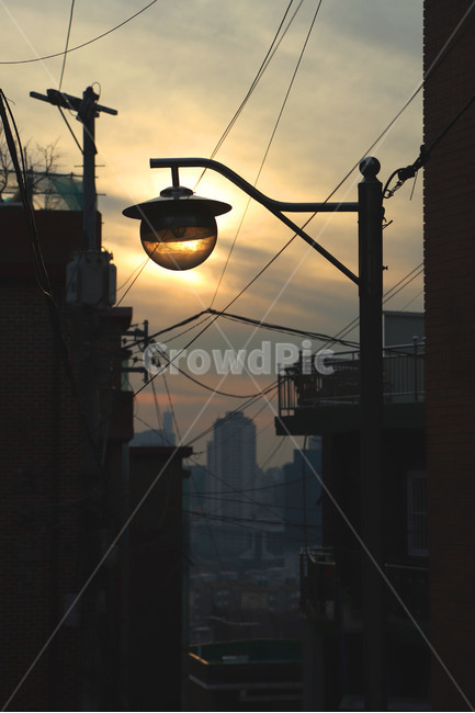 가로등,빛,노을,조명,해질녘,골목길,alley