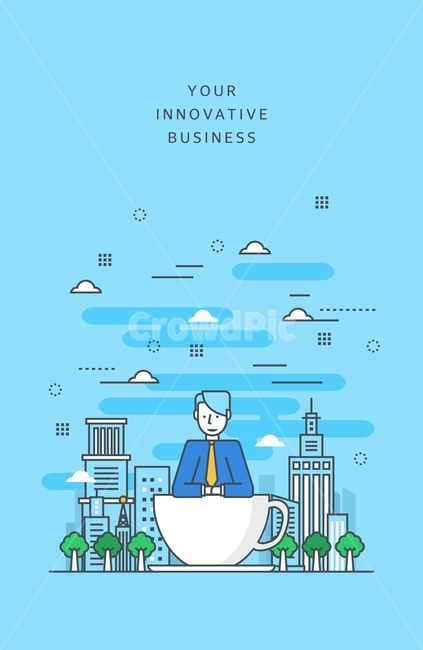 캐릭터,사람,도심,도시,커피,머그잔,비즈니스,라인,라인일러스트,산업,industry,industrial,비즈니스,사업,business,service,work,그래픽,일러스트레이션,graphic,illustration
