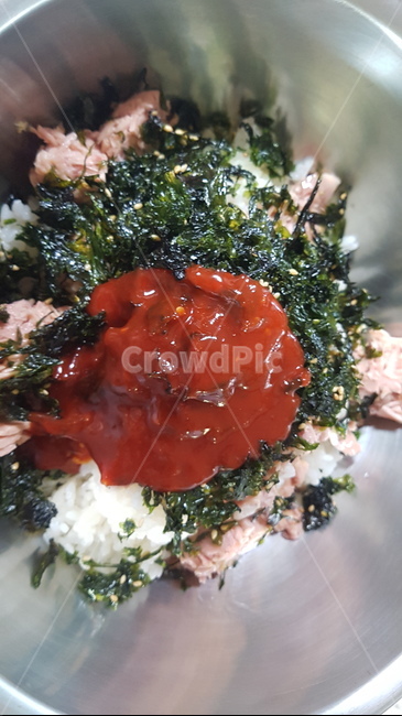 밥,참치,참치비빔밥,고추장,food