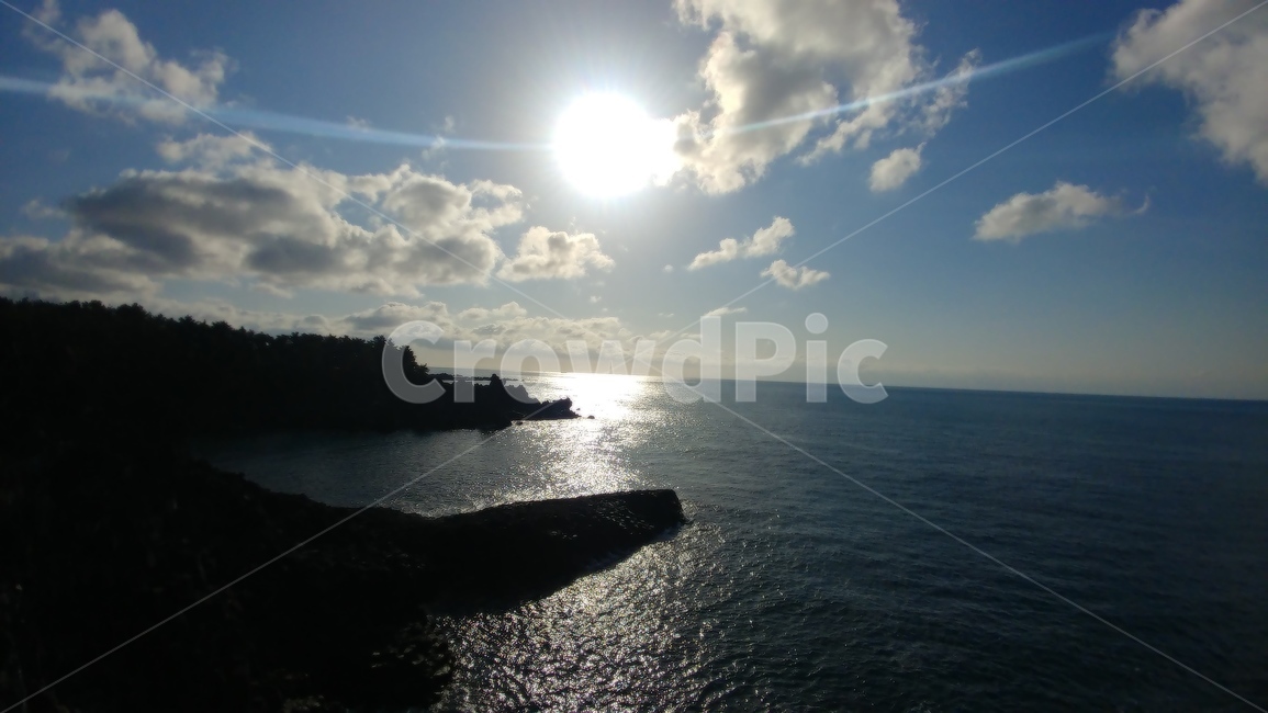 해,구름,하늘,바다,섬,자연,풍경,nature,landscape,flare,플레어,light,빛,sunlight,햇빛,outdoors,옥외,promontory,곶
