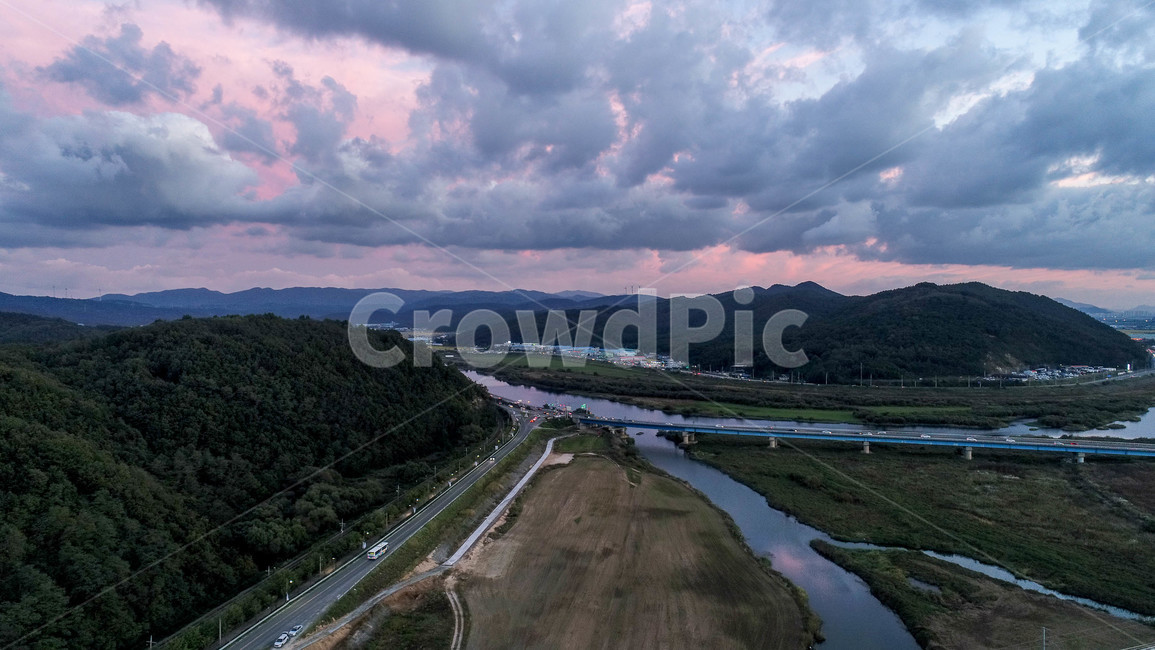 도로,자연,풍경,다리,강,노을,저녁,강변,자연,풍경,nature,landscape