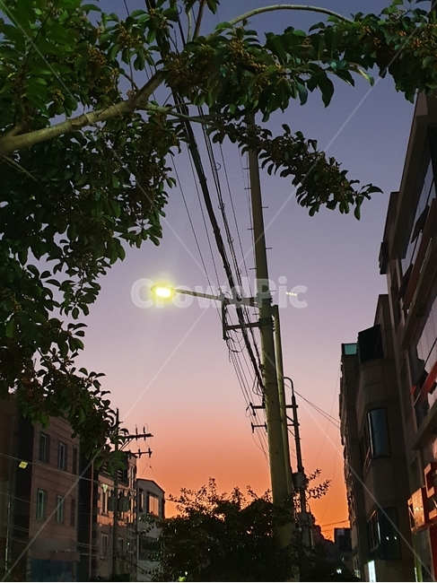 밤,풍경,노을,주황,하늘