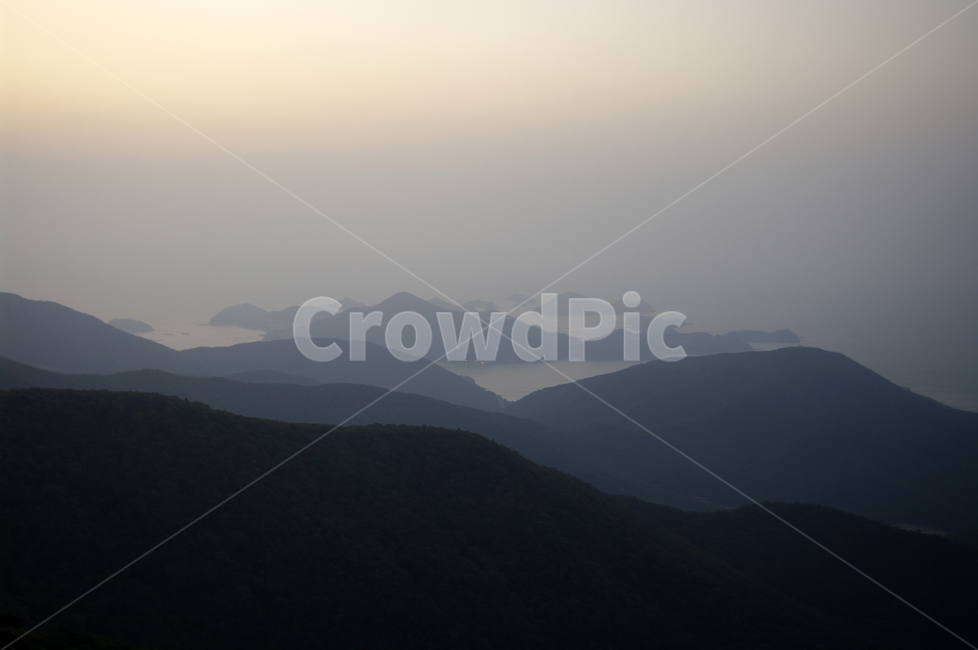 노을,하늘,산,구름,일출,풍경,섬,자연,풍경,nature,landscape,mountain range,산맥,mountain,outdoors,옥외