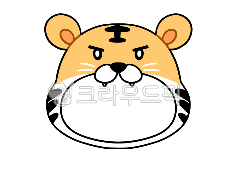 일러스트,호랑이그림,동물,호랑이,입벌린,어흥