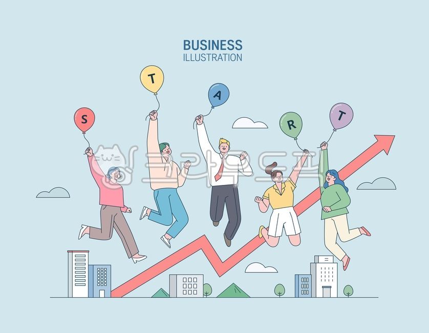 비즈니스,마케팅,남자,여자,비지니스맨,비지니스우먼,점프,빌딩,막대그래프,화살표,풍선,비즈니스,사업,business,service,work,그래픽,일러스트레이션,graphic,illustration