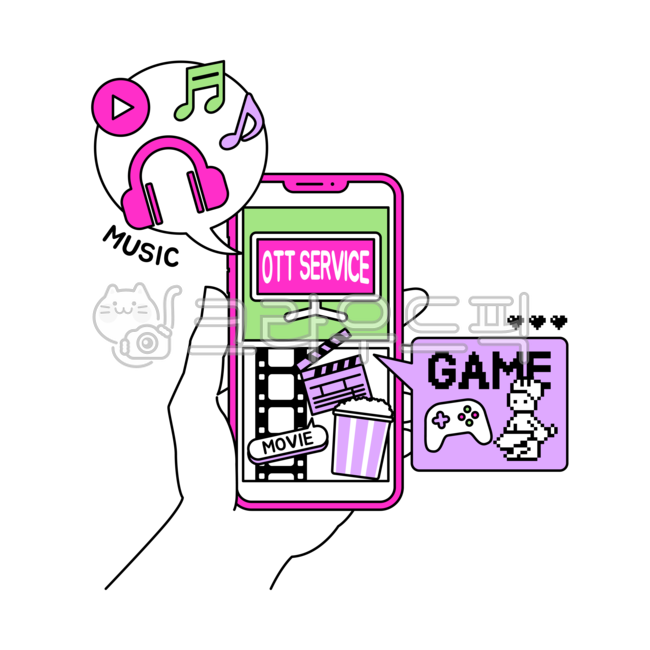 Listening to music,game,constant driving,movie,Electronics,enjoy,simple,netflix,cell phone,Subscription service,drama,streaming,communication equipment,music,member,vector,payment,Cinema,hand,hand shape,OT,subscribe,ott,Disney Plus,machine,line art,servic