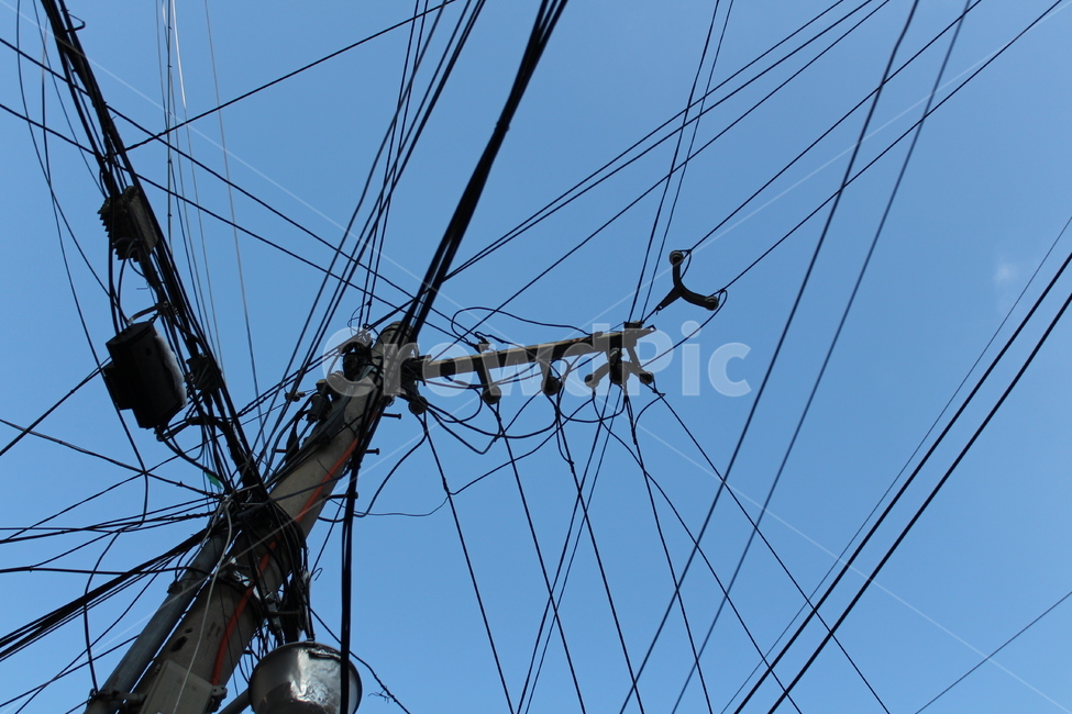 하늘,전깃줄,전기줄,파란하늘,서울하늘