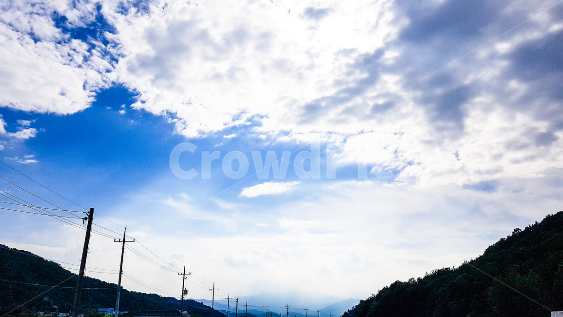 하늘,구름,전봇대,비,파랑,산,자연,mountain,bluesky,cloud,blue,electricpole,rain