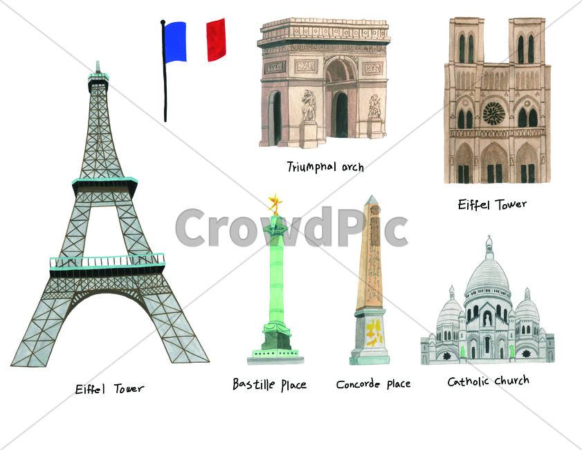 watercolor,손그림,물감그림,그림,건물,building,structure,france,프랑스,traveling,trip,tour,journey,travel,여행,sight,관광지,명소,attraction,개선문,triumphalarch,touristattraction,handdrawing,국가,nation,country,state,에펠탑,bastilleplace,바스티유광장,eiffeltower,concordeplace,콩코르드광장,catholicchurch,카톨릭교회