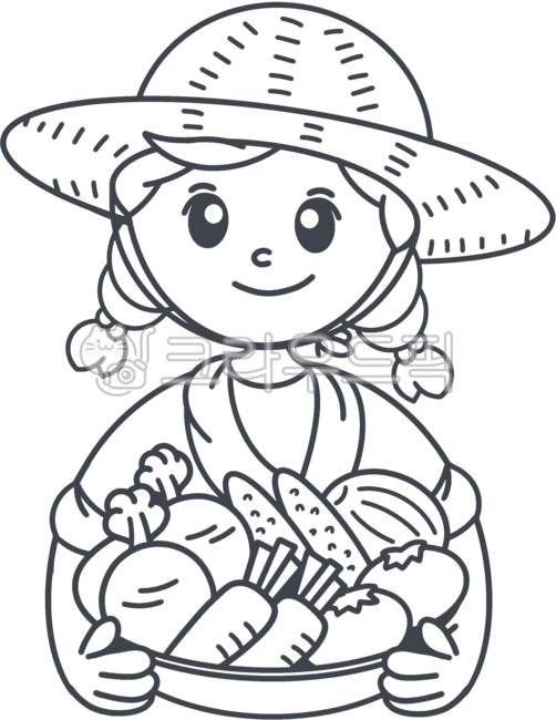 Vegetable harvest,fruit harvest,farmer,farming,weekend farm,agricultural products,straw hat,rural service,rural service activities,rural experience,countryside,field work,harvest,farmer,summer vacation,crops,field farming,coloring,colori