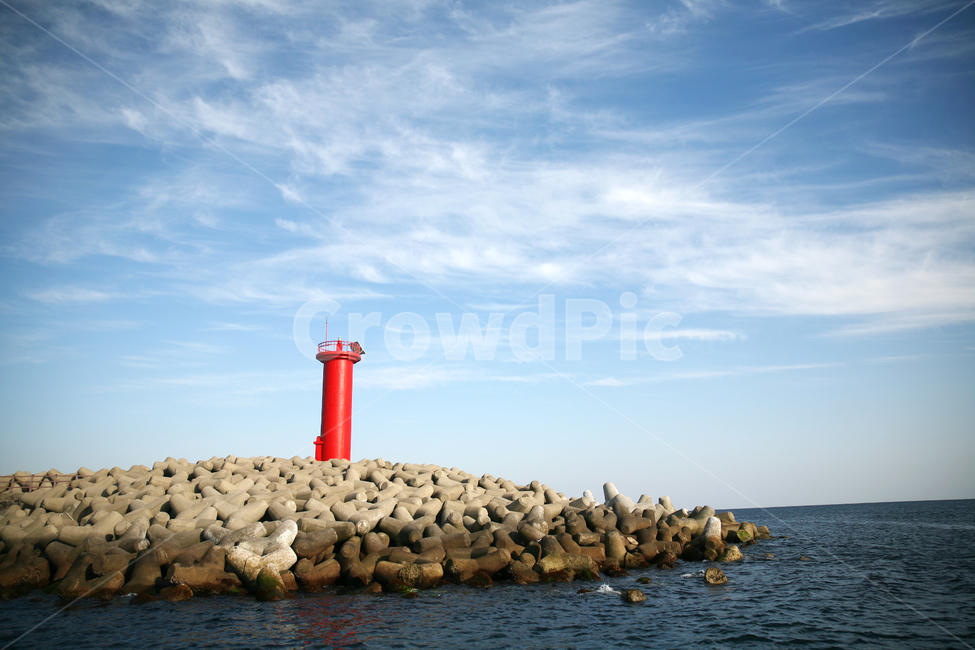 제주도,등대,붉은색,바다,방파제,테트라포드,하늘,자연,풍경,등대,lighthouse