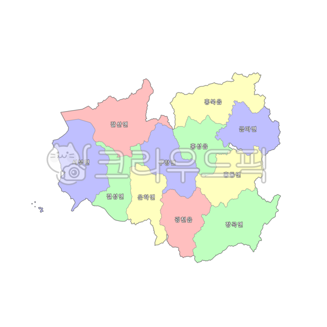 충청도,충청남도,홍성군,대한민국,우리나라,한국,행정구역,도,시,군,읍,면,동,지도,행정구역지도,4색지도,파란색,노란색,빨간색,초록색,map