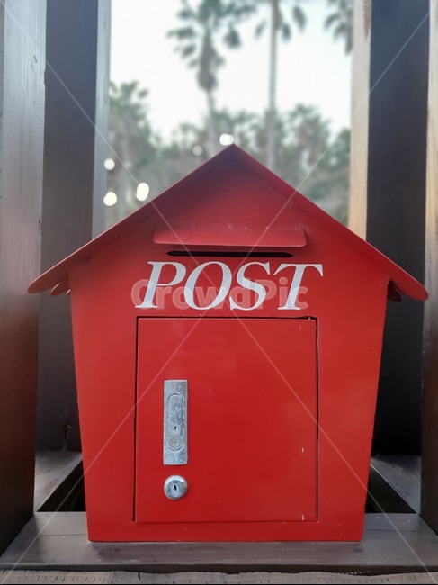 야자수,우체통,빨간색,letterbox,우편함,사서함,red