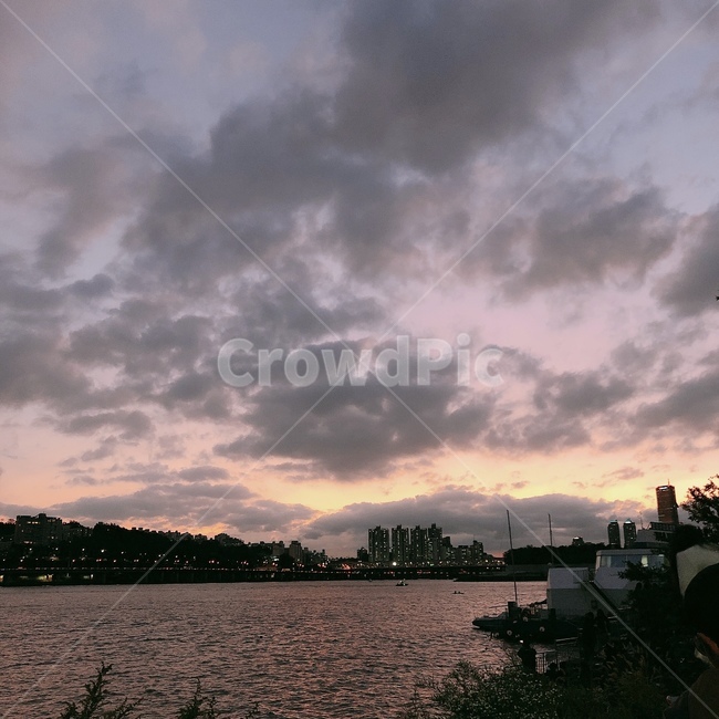 하늘,감성,구름,석양,노을,한강,보라,운치,여유,피크닉,가을,감성사진,자연,풍경,nature,landscape,outdoors,옥외