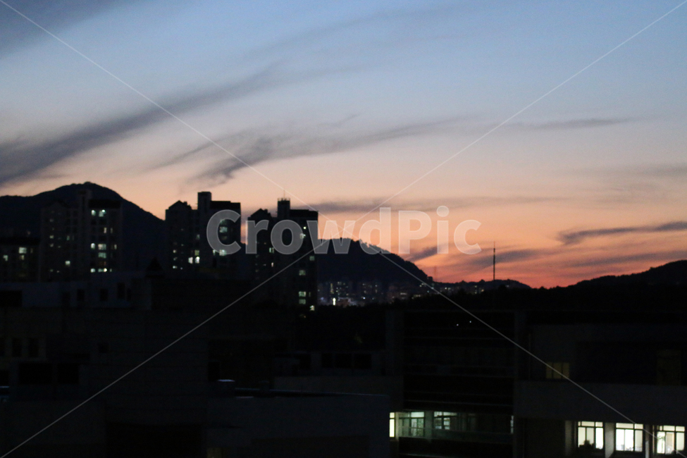 nature,scenery,풍경,자연,outdoors,충남대,대전,저녁,노을,충남대학교,옥외,건물,그림자,실루엣