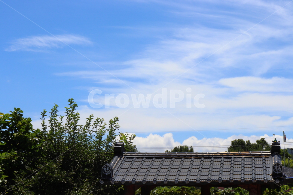 하늘,시골,기와,여름,구를,sky,countryside,summer,rooftile,cloud,한국전통,한국문화,korean traditional,korean culture,건축물,건물외관,exterior,building,structure,architecture,construction