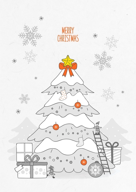 gift,christmas tree,tree,winter,christmas,snow crystals,ladder,gift box,emotion,snow,drawing,event,anniversary