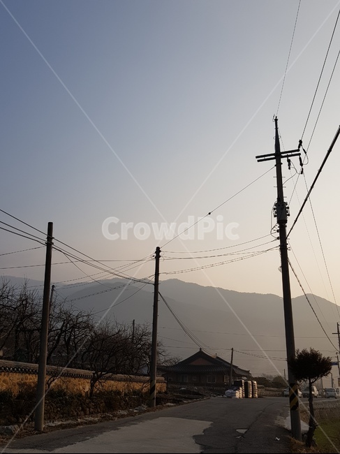 전남,구례,오미리마을,전신주,시골길,전력선,케이블,cable