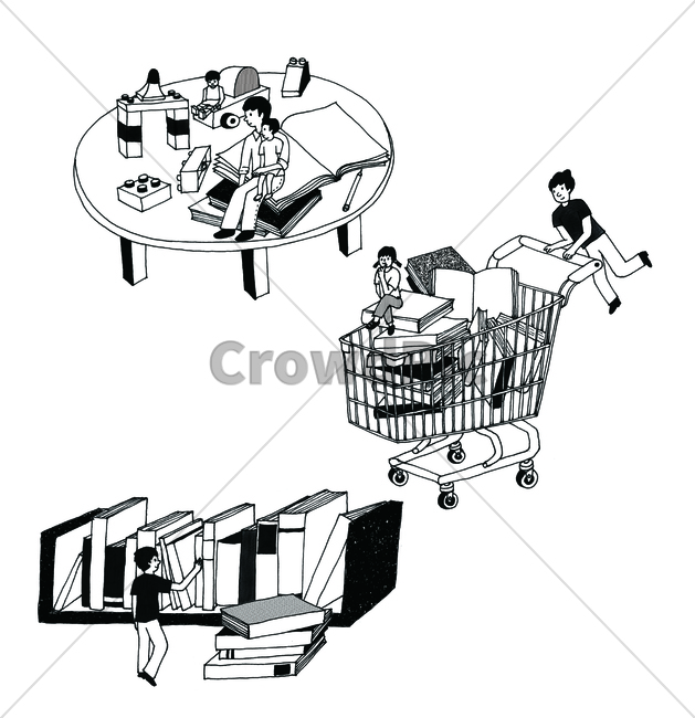 책,book,노트,note,책장,bookshelf,bookcase,카트,cart