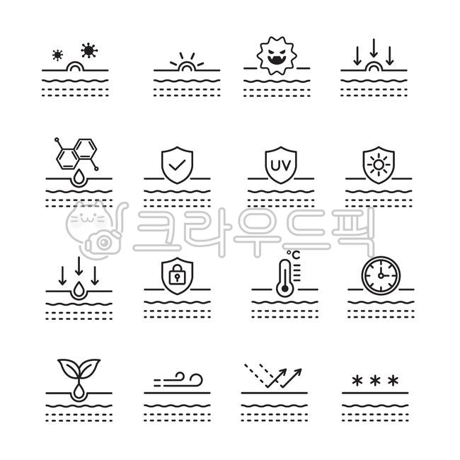 아이콘,벡터,일러스트,드로잉,그림,라인,피부,피부과,모공,진피,화장,화장품,코스메틱,뷰티,미용,케어,홈케어,셀프,온도,압출,여드름,뽀루지,민감,수부지,지성,자연,성분,영양,차단,미백,기능,기능성,선크림,관리,방어,로션,스킨