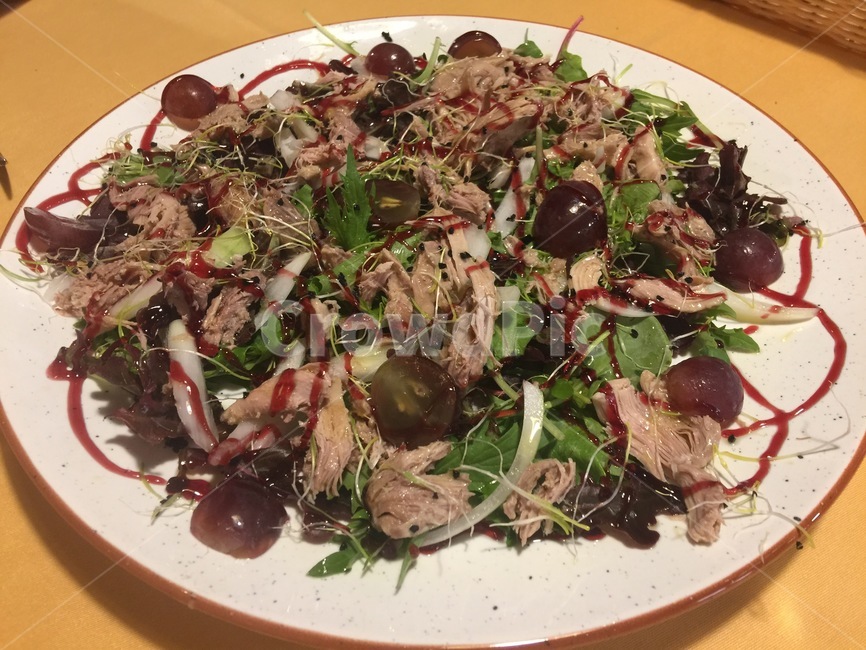 고기,샐러드,포도,식사,채소,맛있는,가벼운,채식,양파,간단한