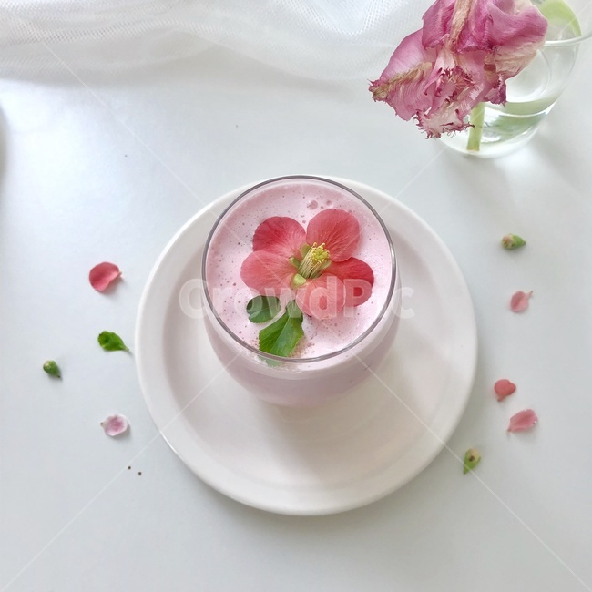 카페,디저트,벚꽃,봄,라떼,플레이팅,분홍색,핑크,음료수,drink,beverage