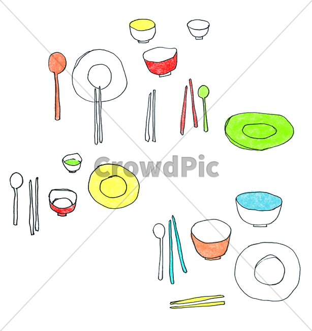손그림,handdrawing,팬그림,팬라인,pen,숟가락,spoon,젓가락,chopsticks,penline,penpicture,pendrawing,그릇,bowl,container,basin,접시,dish,plate