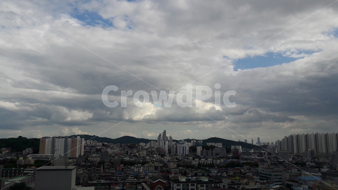 도시,건물,하늘,먹구름,검은