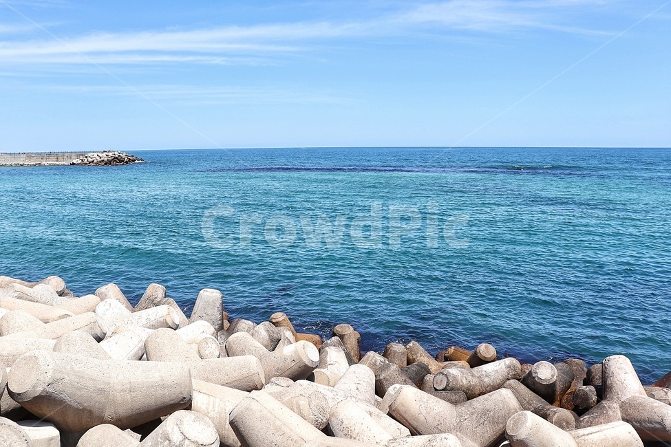 바다,sea,방파제,하늘,파랑,blue,breakwater