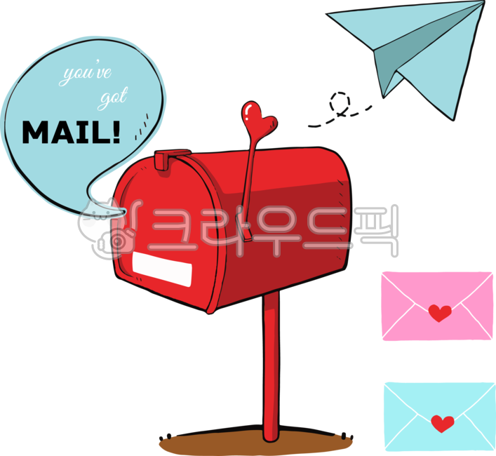우체통,빨강,봉투,종이비행기,png,일러스트,그림,귀여운,핑크,하늘색,youvegotmail,letter,mailbox,mail,편지,편지통,redmailbox,envelope,paperplane,illustration,drawing