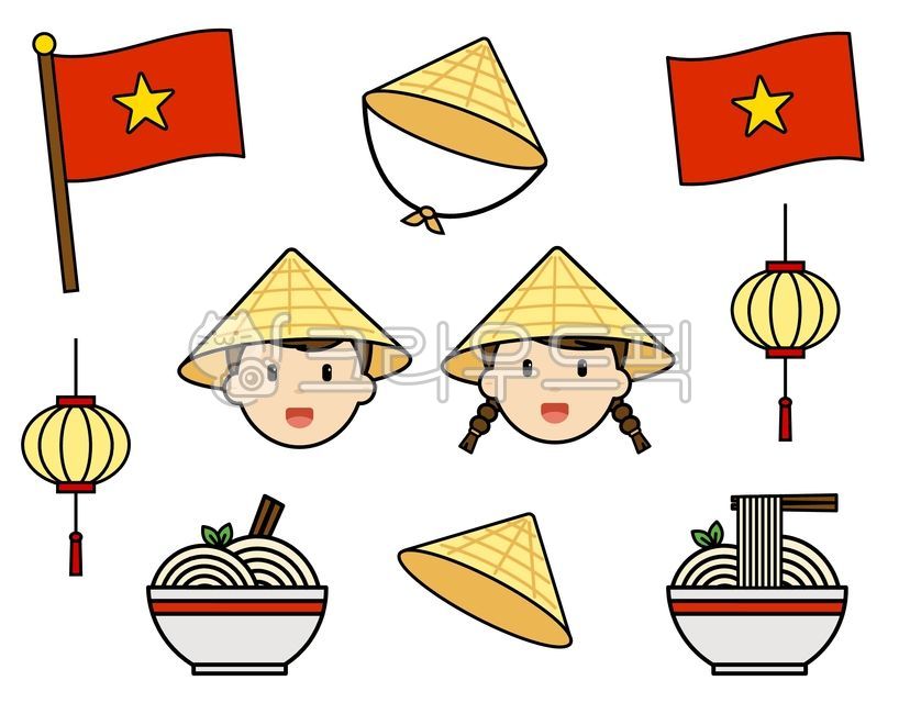 베트남,쌀국수,베트남국기,논라,베트남모자,전통모자,동남아시아,동아시아,동남아,아시아