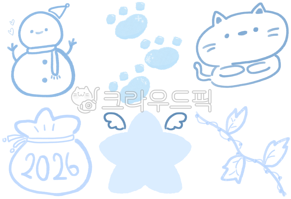 Doodle,doodle,winter,winter doodle,winter decoration,decoration,element,winter illustration,cat,snowman,footprint,sketch,line art,line,sticker,simple,decoration,background source,collection,collection