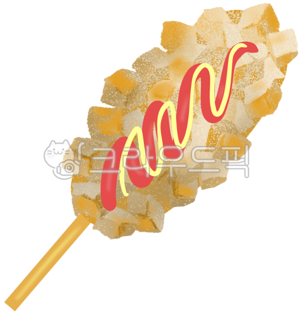 핫도그,감자핫도그,간식,food,음식,토마토케찹,겨자소스,핫도그일러스트